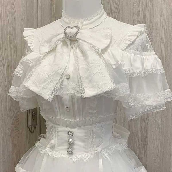 Kawaii Women Shirts Jirai Kei Lolita Y2K Cute Japanese Style Blouse Elegant Long Slve Swt Tops Casual Aesthetic Shirt 2024 L260330LZ3M