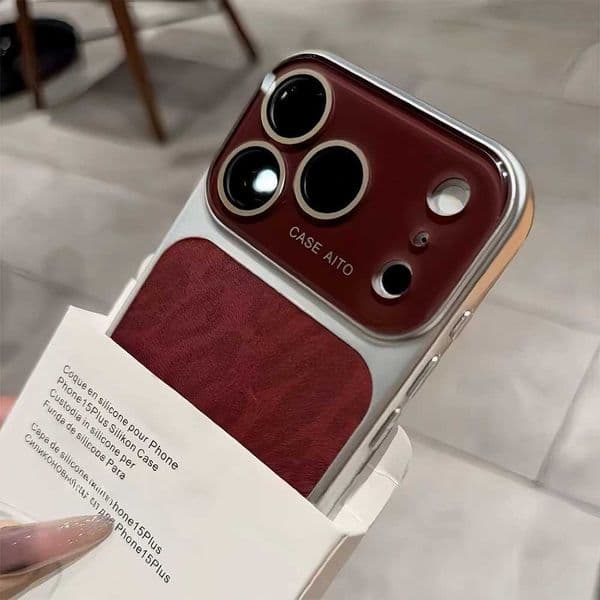 Original Leopard Print Texture Phone Case For 17 16 15 14 13 Pro Max Large Window Lens Protection Shockproof Matte Cover S26330