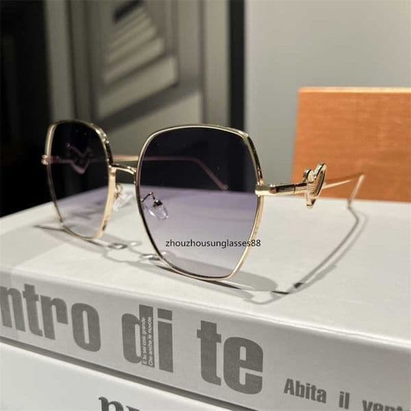 2024 Luxury designer for women Fashion Attitude Protection Lens Square Full Frame Color Plated Side Gold Sunglasses New 8506 12A
