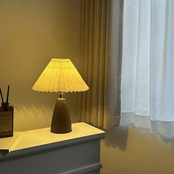 Pleated Retro LED Table lamp Room Decoration Night Lamp USB For Home Living Bedroom Bedside Decorative Simple Desk Lighting 260326