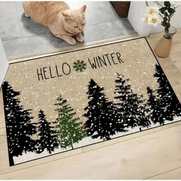tree Door Mat Pattern Soft Carpet Living Kitchen Bedroom Bathroom Room Christmas Decor 26L0330