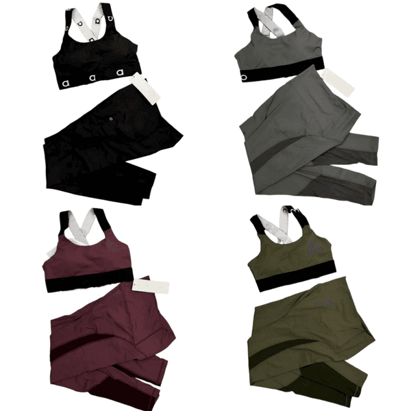 A2032 Breathable Yoga Outfit Featuring Comfort-Fit Design Womens Yoga Vest Set Women Straight Bra Pants Set for Gym and Golf