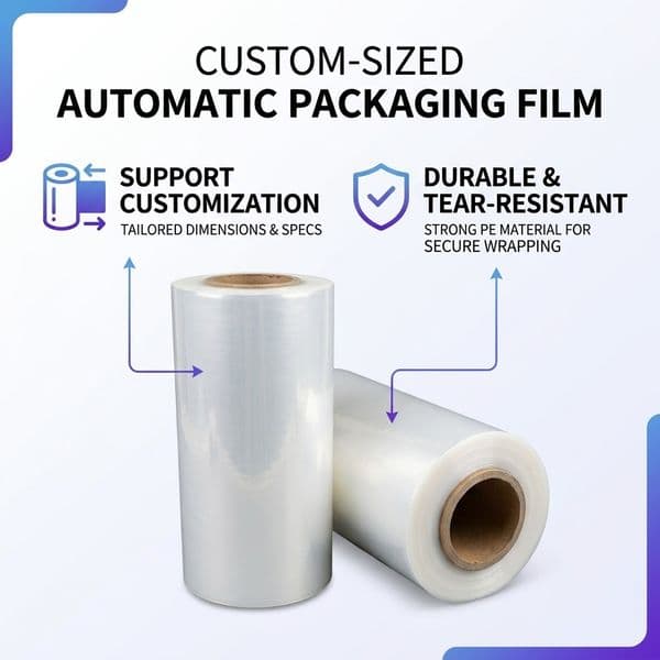 Custom Transparent PE Automatic Packaging Film for Hardware FittingsPE Automatic Packaging Film, Express Packing Film, PE Automatic Packaging high quality