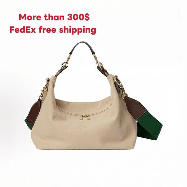 Designer Woman Brera Bags Handle Striped Large Capacity Casual Tote With Leather Trim Web Strap Lady Shoulder Bag