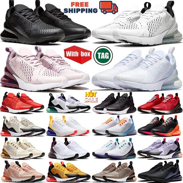 Free shipping with box 270s 270 Designer Running Shoes Men Women Platform Sneakers React Triple Black White Red Brown Outdoor Sports Trainers