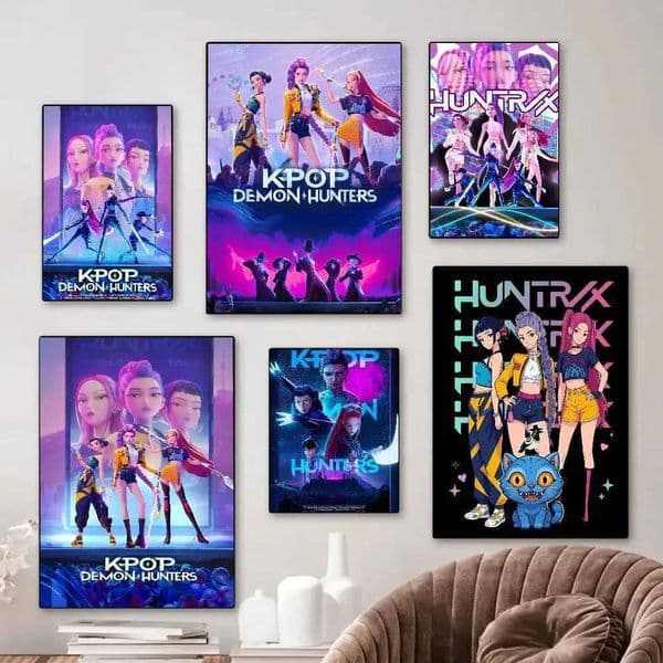 Movie KPop Demon H-Hunters-S Painting Whitepaper Poster HD Quality Poster Wall Art Painting Study Room Wall Decor X260328