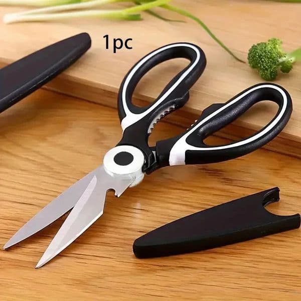 8-Inch Multifunctional Kitchen Shears - 2CR14 Stainless Steel Heavy Duty Scissors with Comfort Grip Protective Sleeve 260327