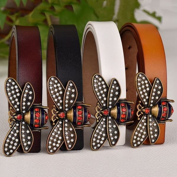 New Fashion Insect Shaped Design Buckle With Trendy Designer High End Versatile Temperament Belt Width 2.5cm