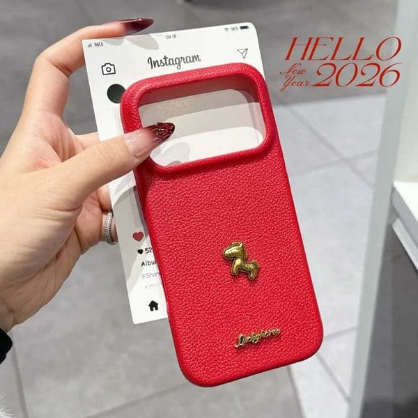 Luxury Fashion Pony leather stripe case For 17 Air 16 15 14 13 12 Pro Max 17 Pro shock-proof protective Shockproof Cover S26330