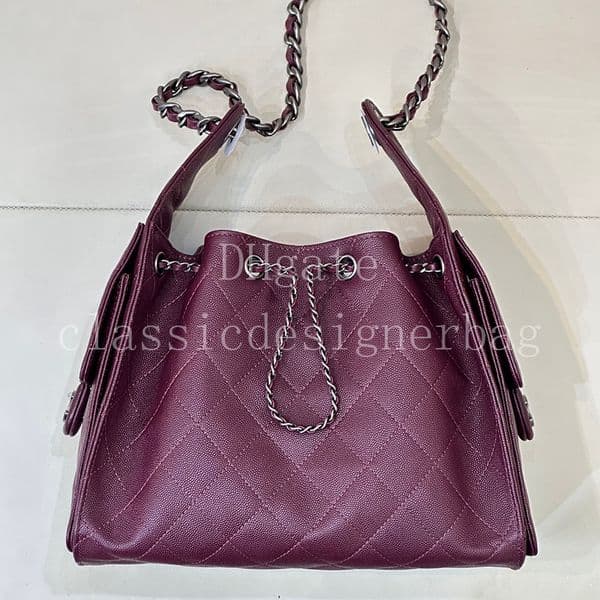 Designer Bucket Bag Master Quality Calfskin Hobo Bag Women's Chain Shoulder Bag 30CM With Box CC18AS5293