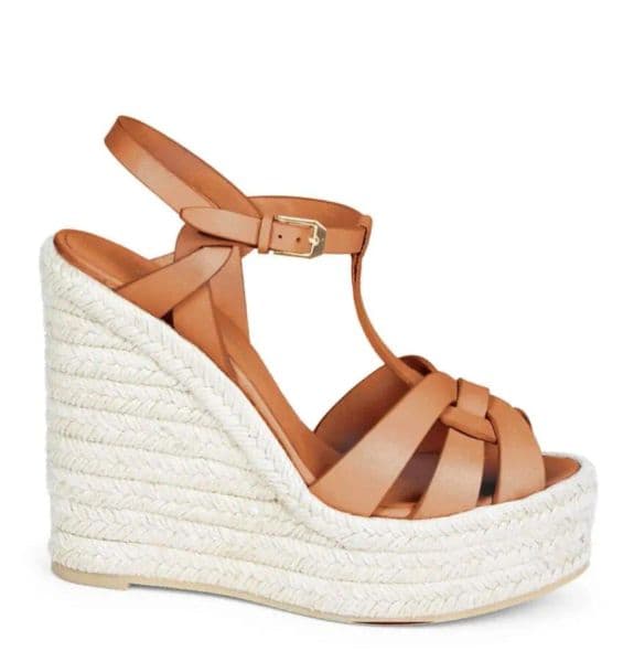 Luxury Sandals Women's Tribute Espadrille Wedge heel platform high heels Open toe women's shoes lazy ankle strap bright patent leather ultra-high heel with box