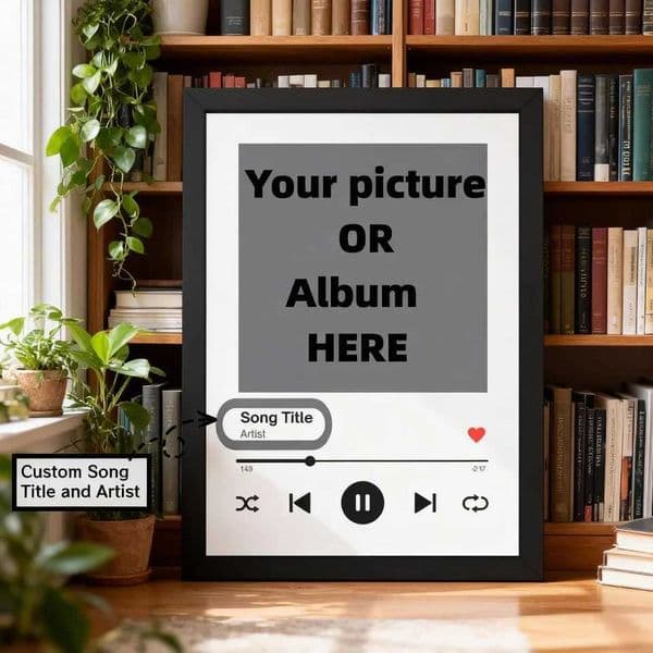Custom Music Poster Song Lyrics Print Album Cover Prints Favourite Song or Artist Gifts Personalised Gifts Band Prints X260328