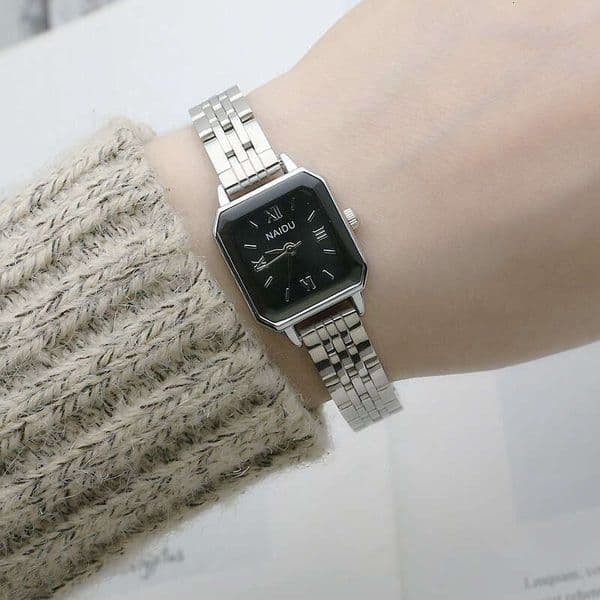 Artistic Student Quartz Stainless Steel Band Fashion Women's Forest Style Square Ladies' Watch