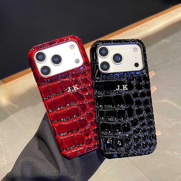 Luxury Crocodile leather grain PU leather Case for 17 16 15 14 Phone Cover 15 14 13 Pro MAX Hard Shockproof Back Funda S26330