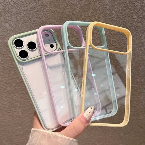 Luxury Candy Color Frame Bumper Clear Case For iPhone 17 Pro Max Air 16 15 14 13 12 11 Plus Transparent Acrylic Shockproof Cover H260330