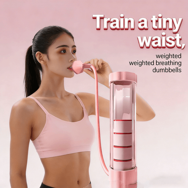 Breathing dumbbells are used for facial slimming core strength training and abdominal breathing training