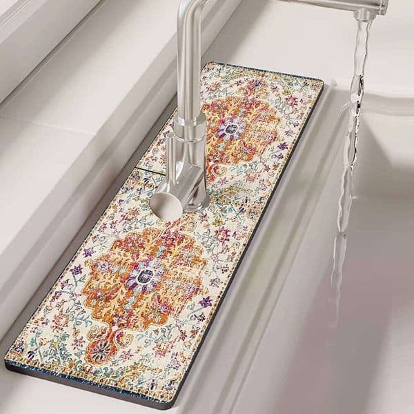 VIKAMA Faucet Absorption Pad Bathrooms Kitchens Countertop Drain Washbasin Splash-Proof Water Mat For Home Decoration 26Y0330