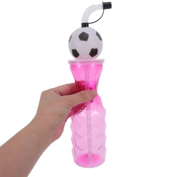 5Pcs Soccer Straw Cups Spill Resistant Plastic Football Cups with Lids 12 Inch Reusable Travel Mugs for Party Beach Smoothies 260330BJ