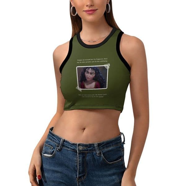Mother Gothel Vest Disney Cartoon Women Womans Crop Top Racerback Vests Sexy Tank Tops Sleeveless Tees Soft Camis Short Sports Underwear Clothing