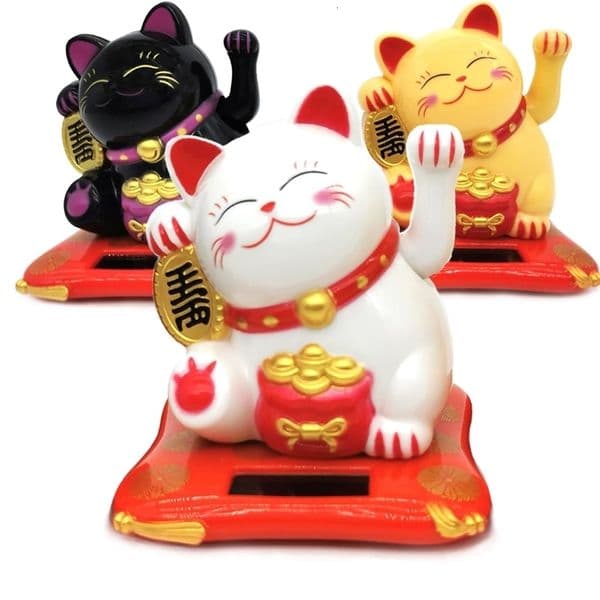 1Pc Mini 29inch Fortune Cat Figurine Waving Hand Feng Shui Cat Decoration for Opening Business Home Car Gift Home Decoration 260321