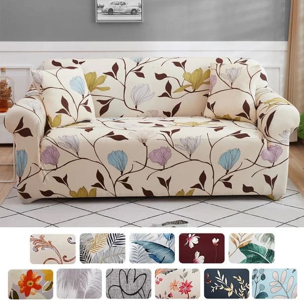 Floral Printing Elastic Slipcovers Stretch Sofa Covers for Living Room Corner Couch Cover Sectional Armchair Cover 1234 seat 260327