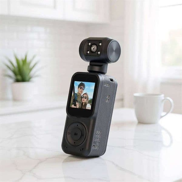 2K Action 180 Rotating Lens WiFi Vlog Camera with 1.5inch Screen 130 Wide Angle for Travel Meeting and Daily Use 26H0330