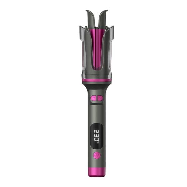 Curling Iron 32Mm Negative Ion Automatic Big Wave Curler With Beep Alert Anti Scalding Purple Crown Shape