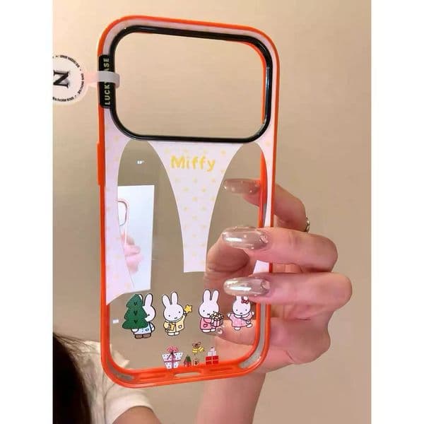Korean Style Transparent Polka Dot Christmas Tree Miffy Case For iPhone