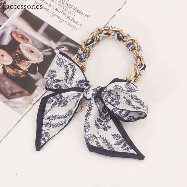 Phone charm Bowknot Scarf Wrist Strap Fashion Metal Chain Lanyard for Women's Phone Cases & Bags