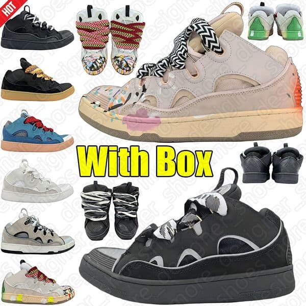 With Box designer leather curb sneakers dress shoes for men women extraordinary casual platform sneaker graffiti leopard outdoor mens trainers grey