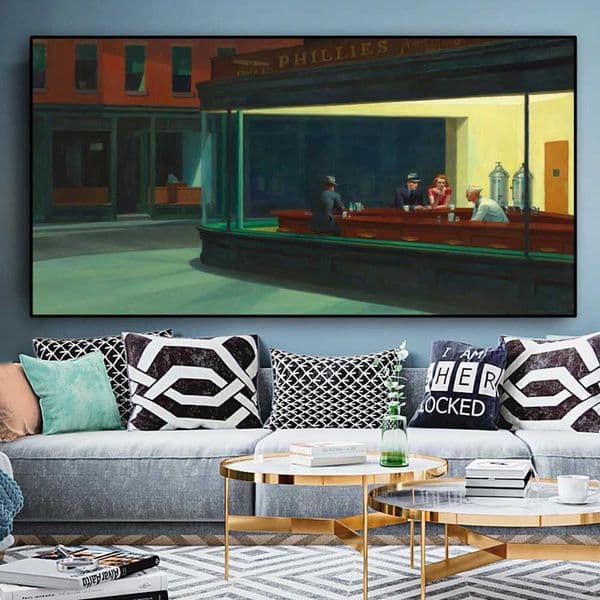 Nighthawks by Edward Hopper Famous Paintings On the Wall Art Posters And Prints Canvas Pictures Wall Decor for Living Room Decor X260328