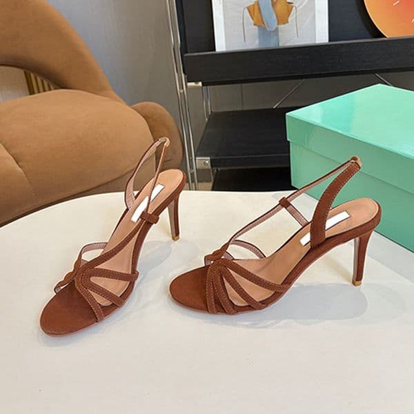 Luxury Designer Women High Heels Talk To Me Sandals Fashion Slingback Shoes Party Wedding Dress Daily Wear Sandals 1045