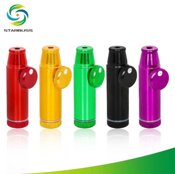 Smoking Pipes Small metal pipe, aluminum alloy snuff bottle, flat end, threaded mini pipe