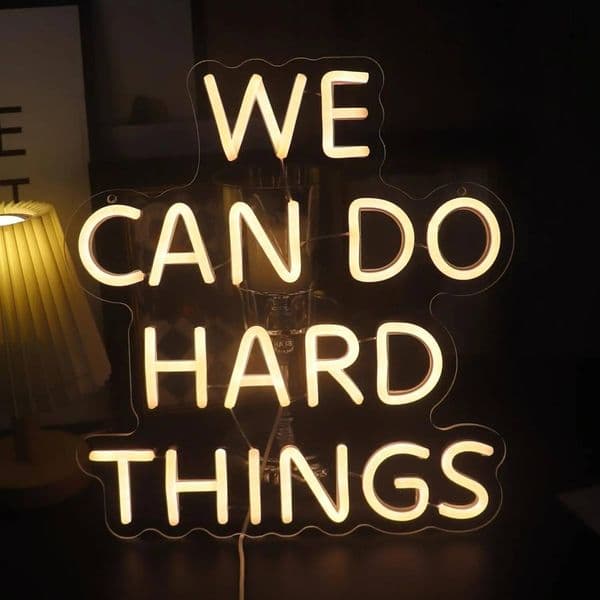 Bestseller We Can Do Hard Things Neon Sign Led Decorative Lights For Home Kid's Play Game Room School Classroom Office Party Wall Art Ddmytues