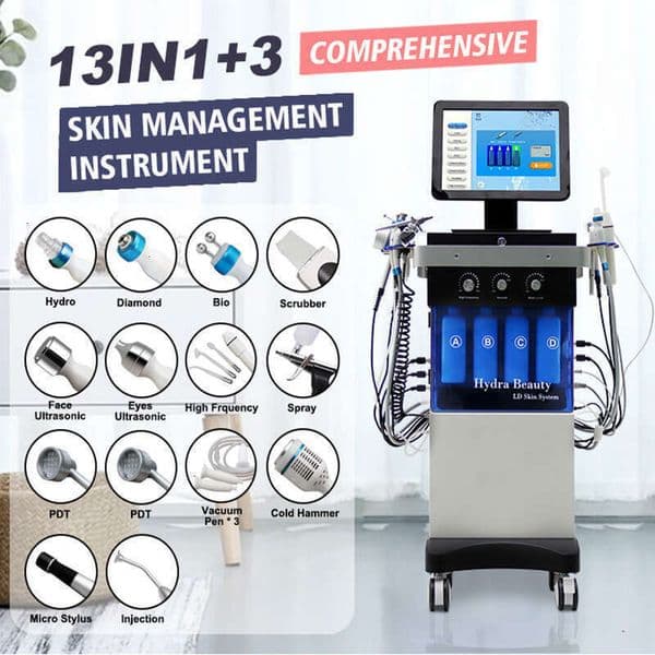 Oxygen Aqua Peeling Dermabrasion 14 In 1 Skin Moisturizing Beauty Pore Shrink Deep Cleaning Oil Reduce Cold Hammer Anti-Inflammatory Bio Face Lifting Massage Center