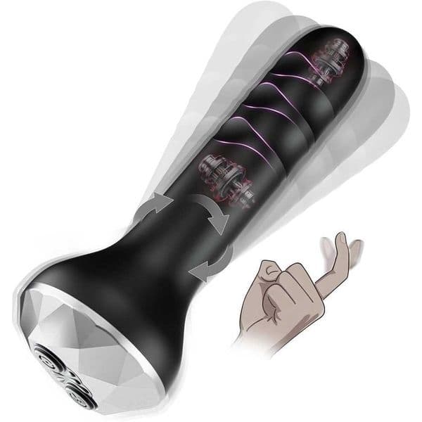 Vibrating Butt Plug Anal Toys Prostate Massager with 10 Rotating Beginner-Friendly Sex for Men Women