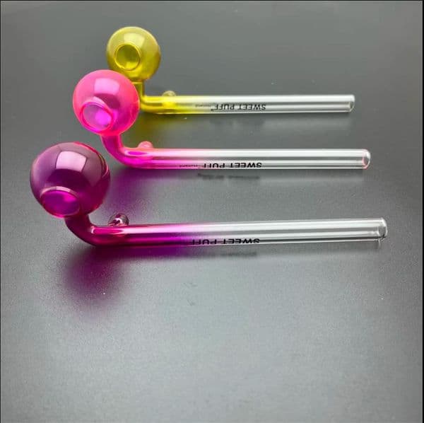 Smoking pipes Bongs Oil Burner Glass Pipes Water Pipes Classic spray color gradient glass long curved pot smoking accessories
