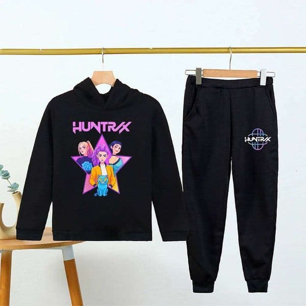 2025 New Kids Casual Sweatshirts Boys Toddler Cartoon Clothing KPop Demon Hunters Pullovers Pants 2pcs Long Sleeve Tracksuits S260330