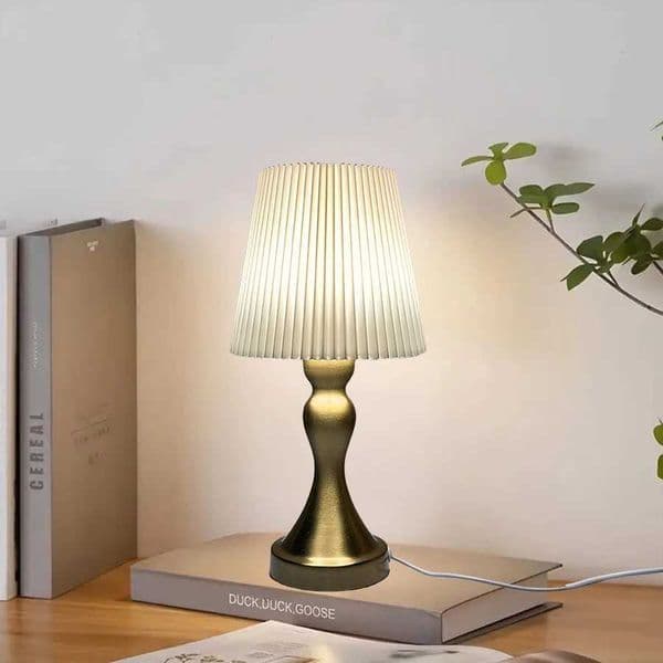 1 USB-powered LED folding light with aluminium alloy metal base - modern Nordic style dimmable night light for bedroom desk dec H260331