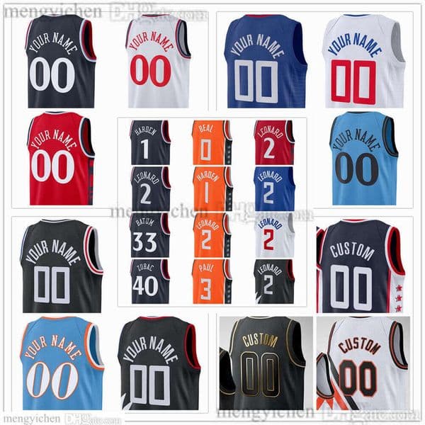 Mans XS-6XL Basketball Jersey James Kawhi 1 Harden 2 Leonard Bogdan 10 Bogdanovic Ivica 40 Zubac Brook 11 Lopez Bradley 0 Beal John 20 Collins Derrick 5 Jones Jr. Printed
