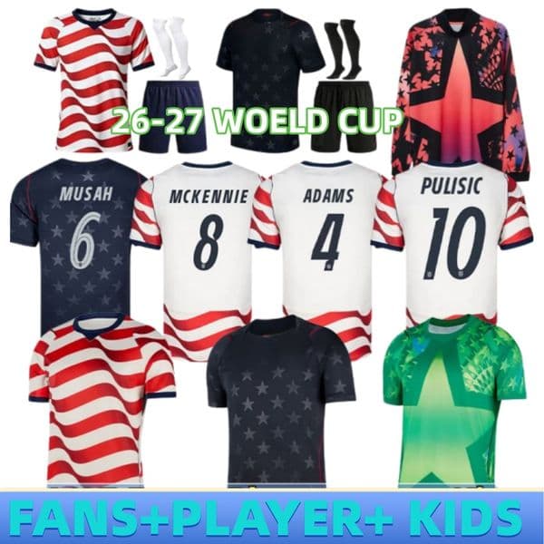 2026 World Cup USA PULISIC BALOGUN Football Jersey ARFSTEN DEST 26 27 AARONSON WRIGHT America Football Shirt United States Camisetas USMNT Fans PLAYER Men kids Kits