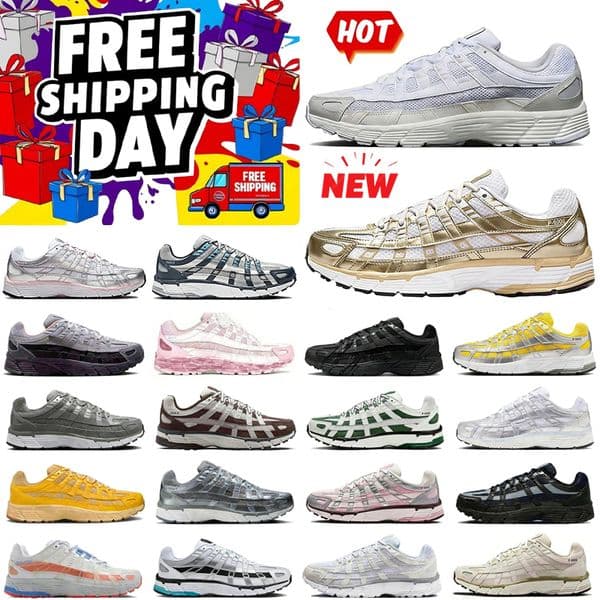 2026 P6000 Running Shoes For Men Women 6000 Designer Trainers Metallic Silver Light Bone Laser Fuchsia Triple Black Burgundy Outdoor Sneakers