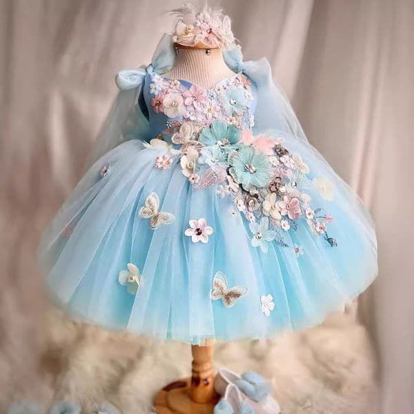 Flower Girl Dresses White Ivory Flower Girl Dresses Pearls Dubai Kids Princess Birthday Wedding Party Children Holi 251126