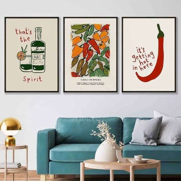 Japanese Hot Chilli Pepper Wall Art Canvas Painting Retro Posters And Prints Drink Wine Pictures for Kitchen Aesthetic Decor 26L0331