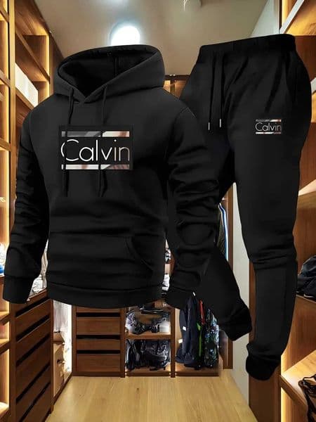 Letter Print Trendy Hoodie and Loose Drawstring Pants Set Casual Comfortable Breathable Sweatshirt with Kangaroo Pocket Z260331