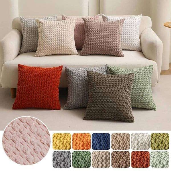 45x45cm Cushion Corduroy Pillowcase Khaki Striped Pillow Cover for Sofa Couch Living Room Bed Large Size Home Decor 26W0331