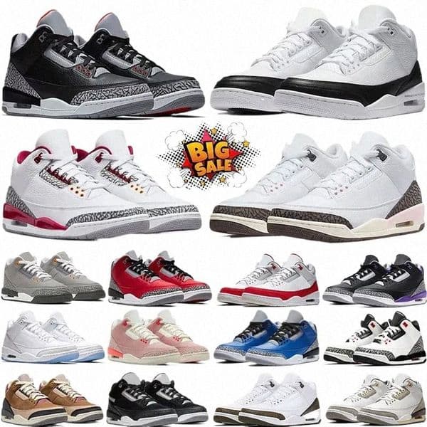 designer Men 3S Basketball Shoes UNC Green 3 Black Cement Racer Blue Fire Red Court Pink Purple Cool Grey Laser Orange Katrina Women Sneakers Sports