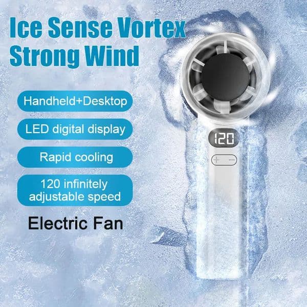 Portable Handheld Fan 120 Wind Speeds Mini Bladeless Hand Fan USB Rechargeable Highspeed Fans Camping Electric Fans Air Cooler 260330