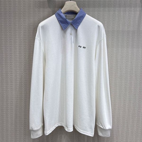 Luxury Designer Polo Tees Women White Loose Preppy Tees High End Commute Breathable Casual Pullover