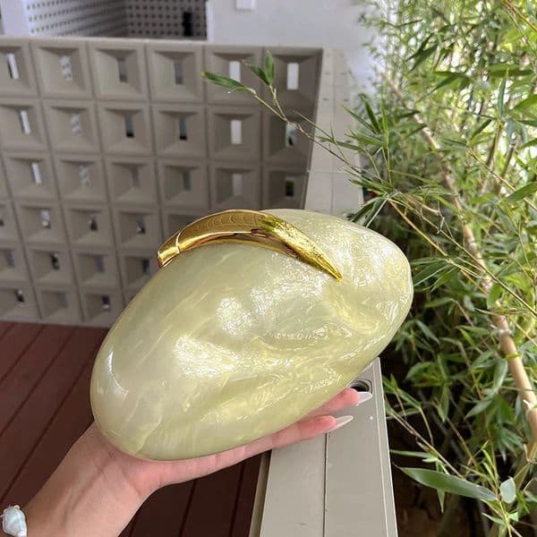 y Acrylic Transparent Water Drop Banquet Bag High Quality Goose Egg Handbag Crossbody Bag Clutch Bag 260327BJ